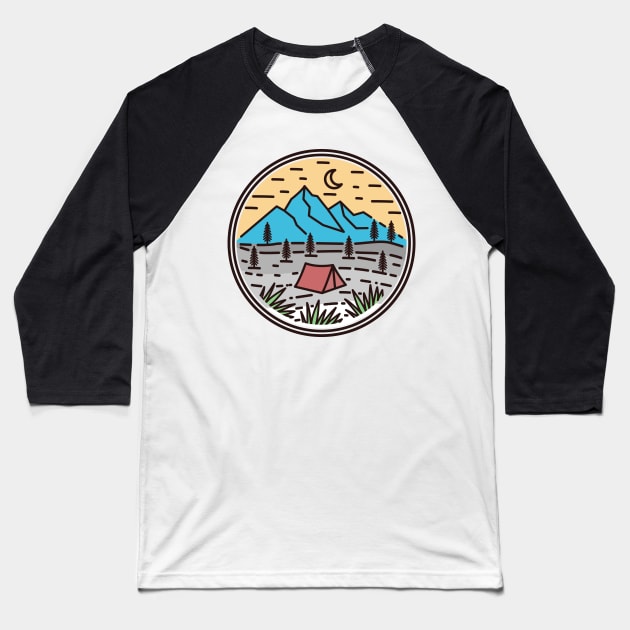 Mountains Baseball T-Shirt by Polahcrea